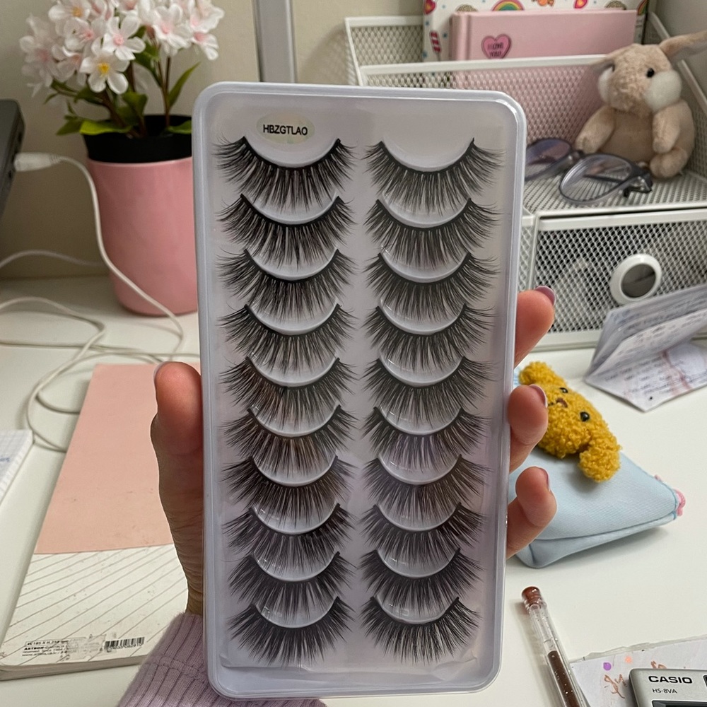 10pairs  100% real mink eyelashes 3D natural false eyelashes.